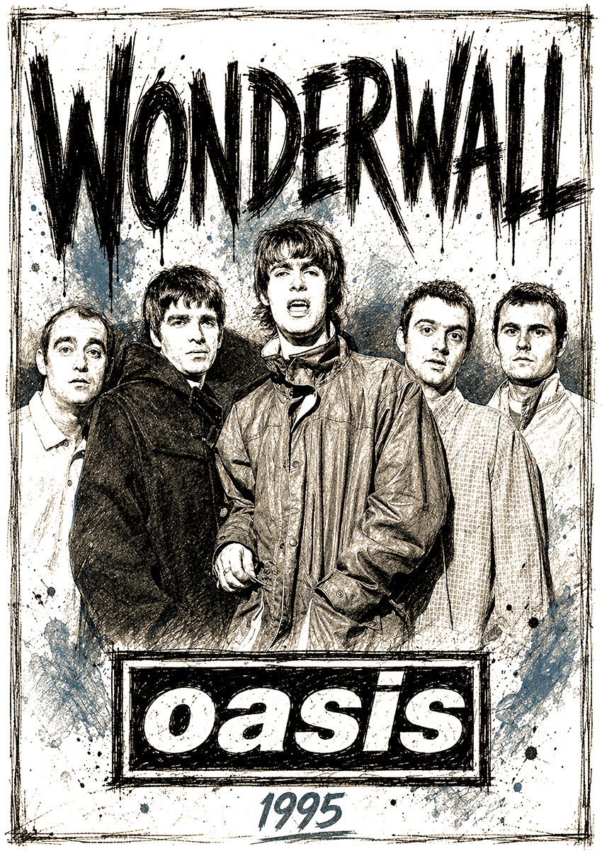 Oasis Wonderwall Pop Art Canvas Print & Poster Wall Art - AI PRINT LAB
